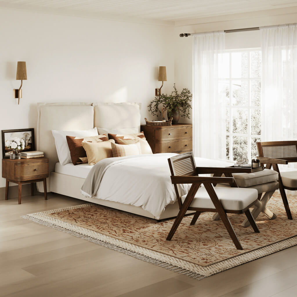 Sunday Ivory Linen Double Bed